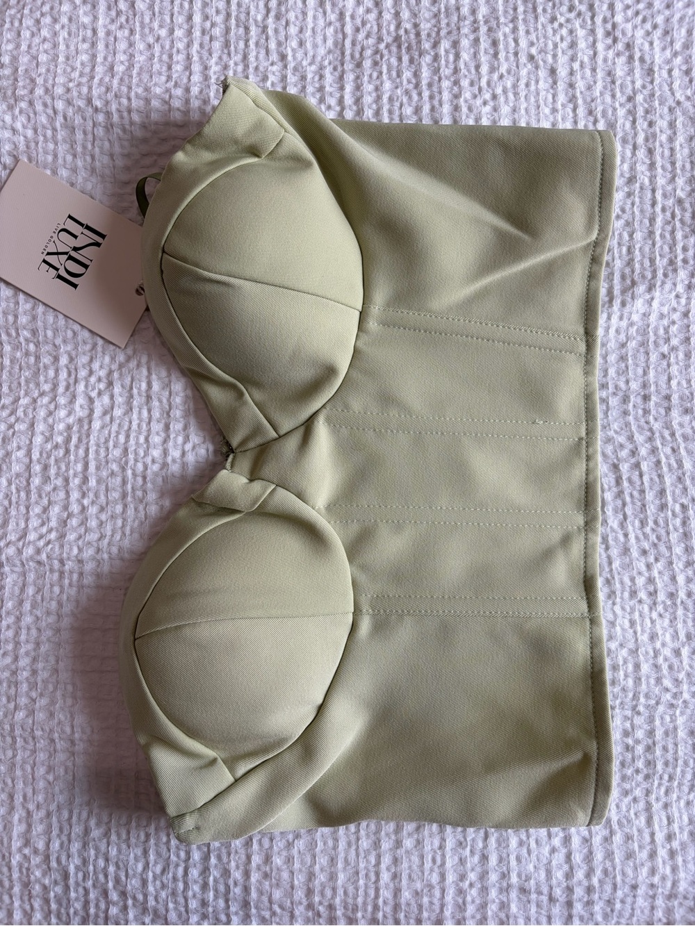 Luxe Light Sage Strapless Bustier